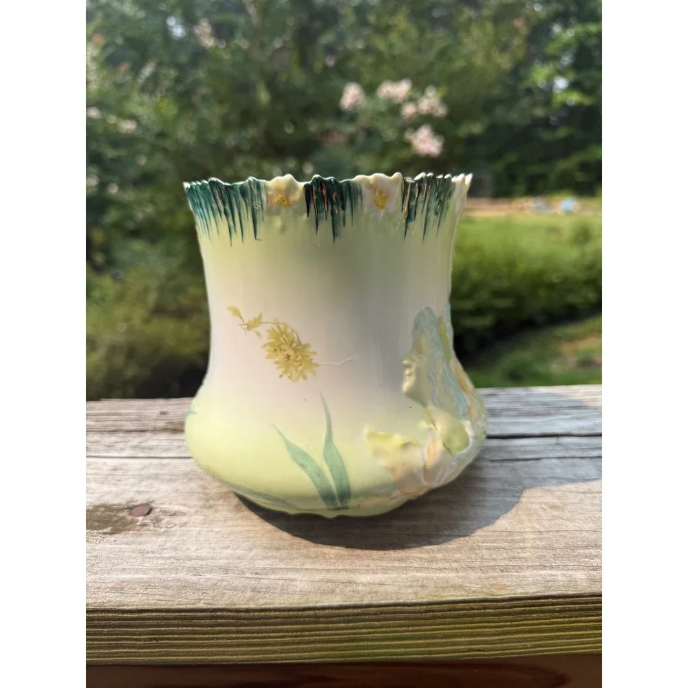 Antique R.S. Prussia Double Hidden Image Cracker biscuit Jar Porcelain No Lid